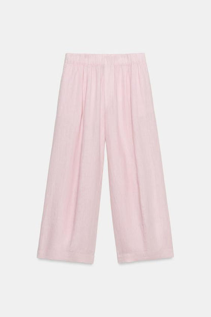 Pantalon coupe barrel 100 % lin ZW Collection