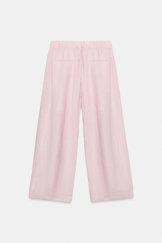 Pantalon coupe barrel 100 % lin ZW Collection