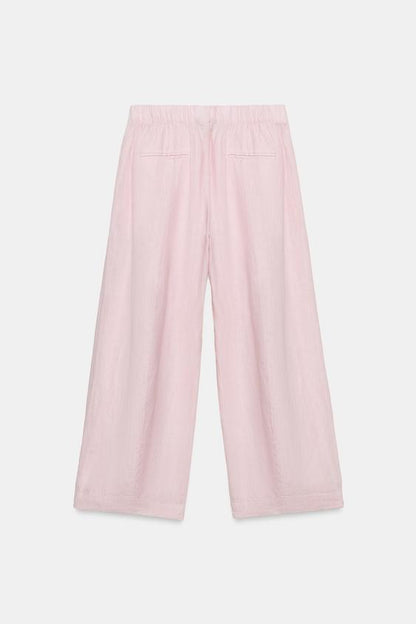 Pantalon coupe barrel 100 % lin ZW Collection