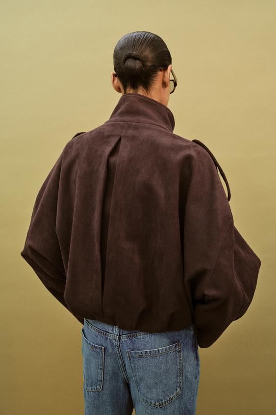 Veste effet suédine à passants