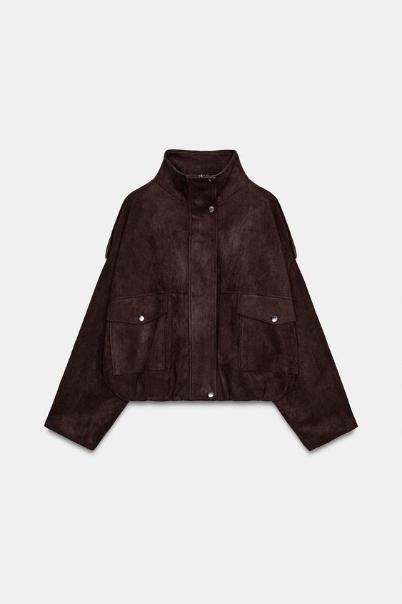 Veste effet suédine à passants