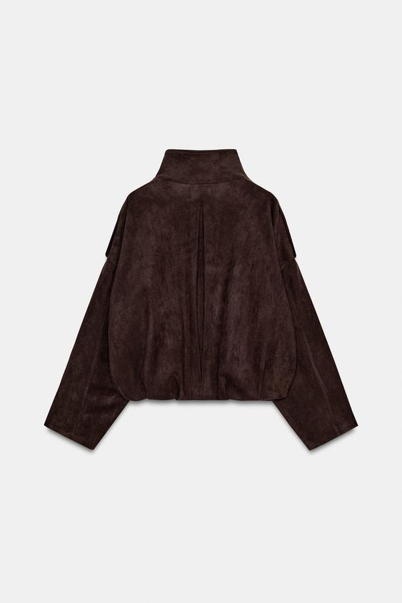 Veste effet suédine à passants