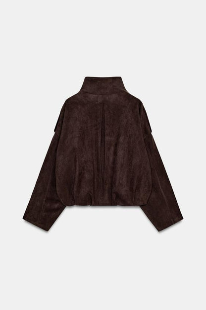 Veste effet suédine à passants