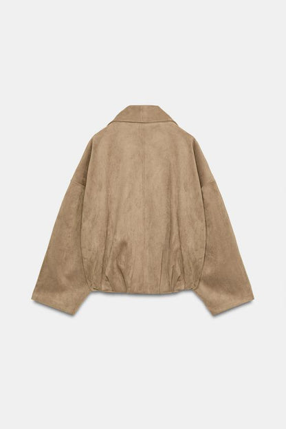 Veste portefeuille effet suédine
