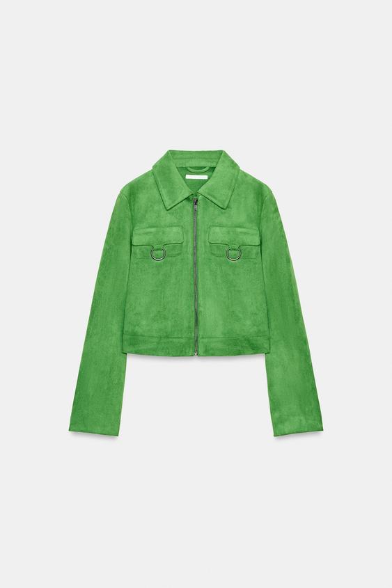 Veste courte effet suédine