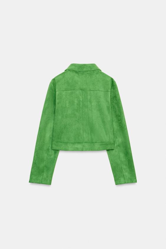 Veste courte effet suédine