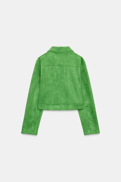 Veste courte effet suédine