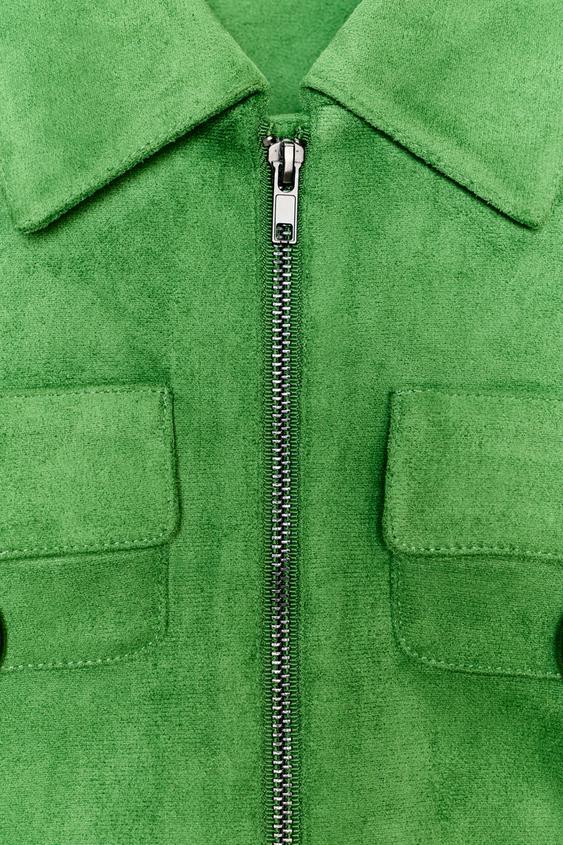 Veste courte effet suédine