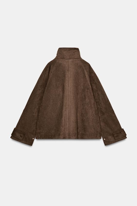 Veste effet suédine à poches