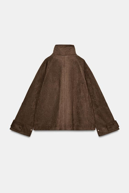 Veste effet suédine à poches