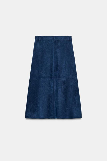 Jupe cape effet suédine