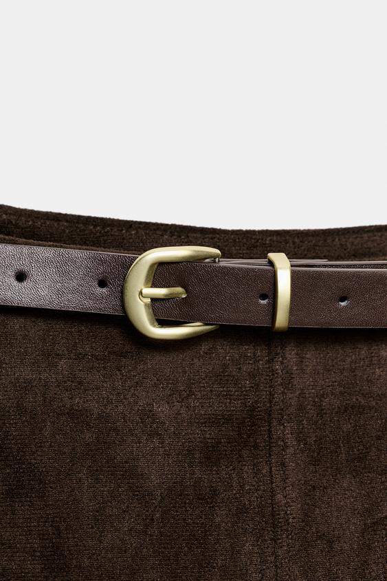 Jupe effet suédine avec ceinture