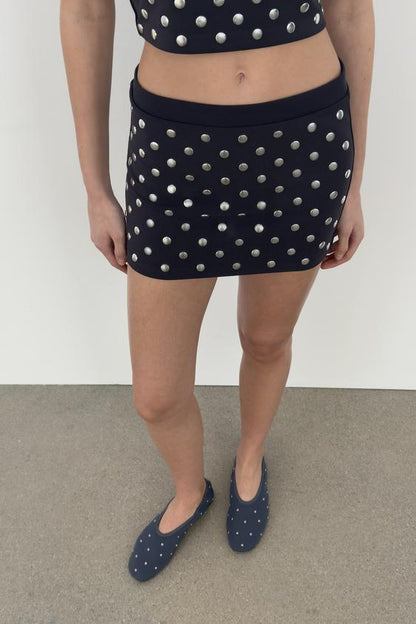 Jupe mini à clous