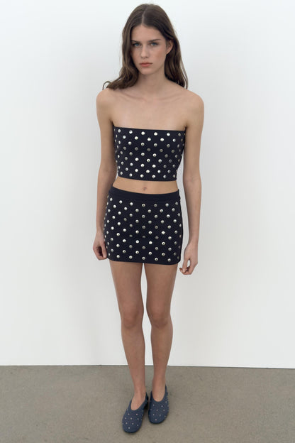 Jupe mini à clous