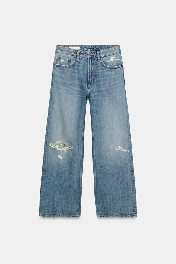 Jean TRF boyfriend déchiré taille mi-haute