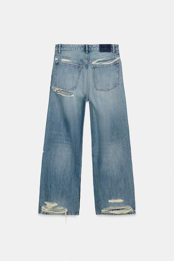 Jean TRF boyfriend déchiré taille mi-haute
