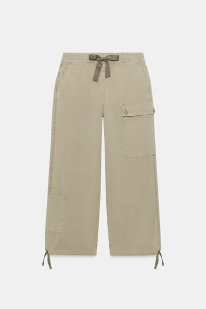 Pantalon cargo lien à nouer