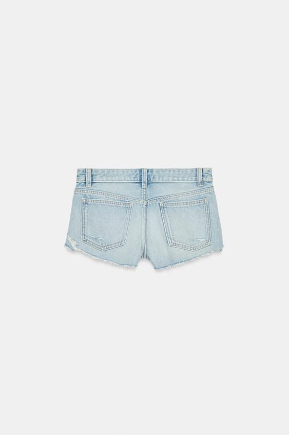Short en denim TRF déchiré taille mi-haute