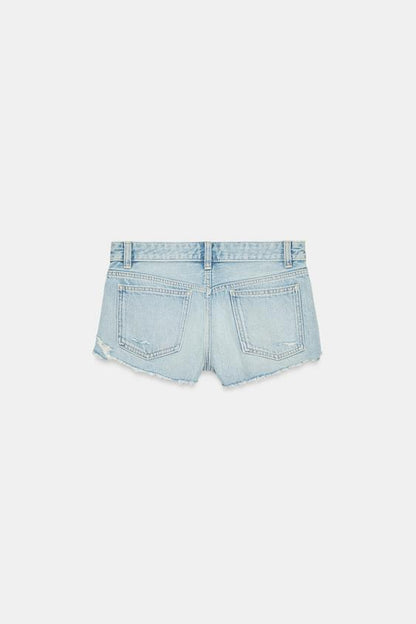 Short en denim TRF déchiré taille mi-haute