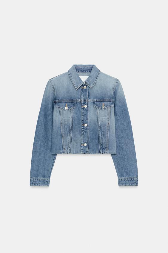 Blouson en denim TRF à épaulettes