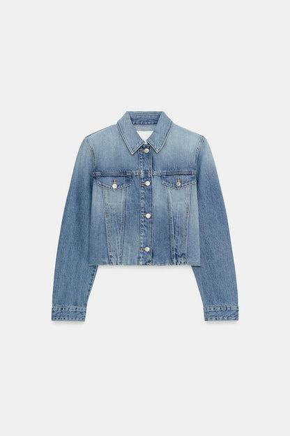 Blouson en denim TRF à épaulettes