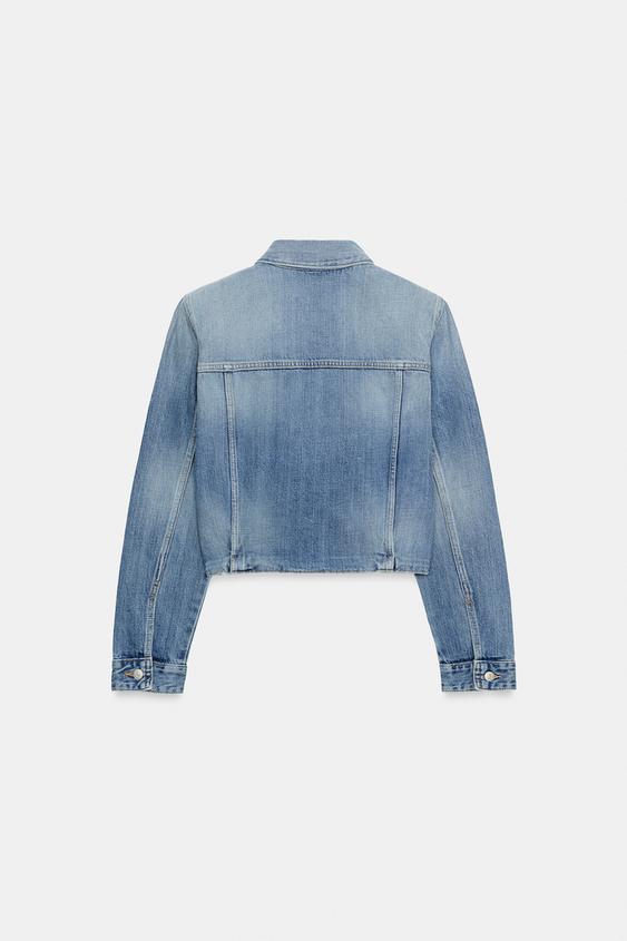 Blouson en denim TRF à épaulettes