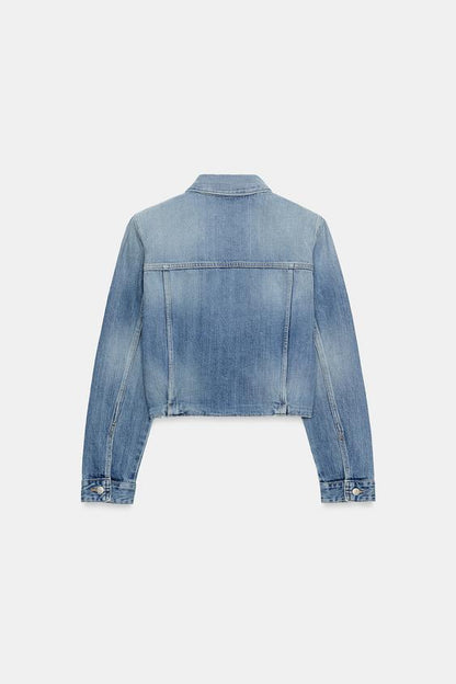 Blouson en denim TRF à épaulettes