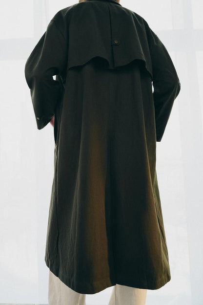 Trench col cuir contrasté ZW Collection