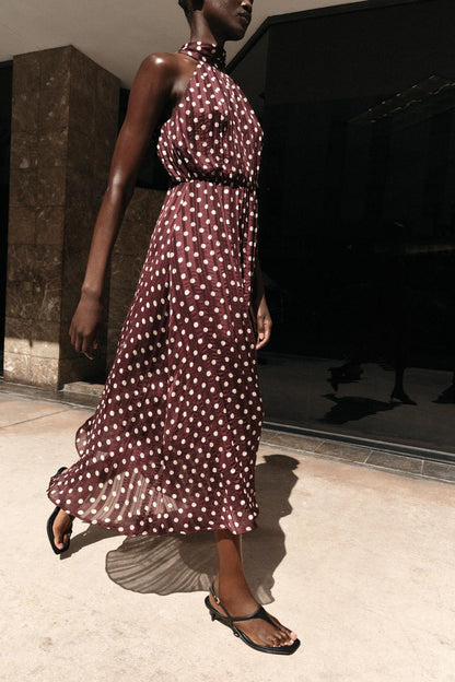 Robe midi à pois