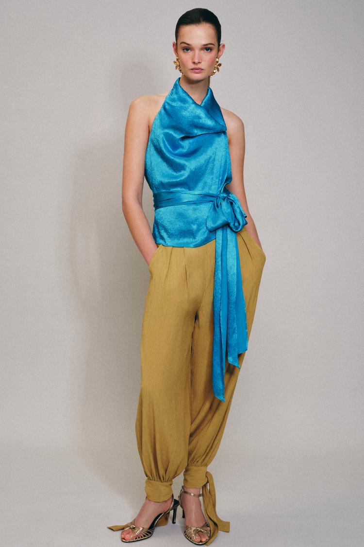 Pantalon bouffant avec nœuds