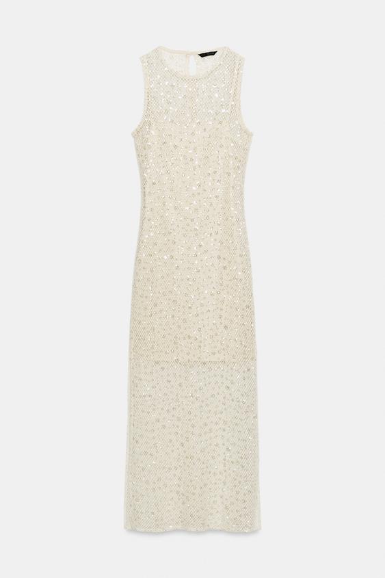 Robe midi à sequins