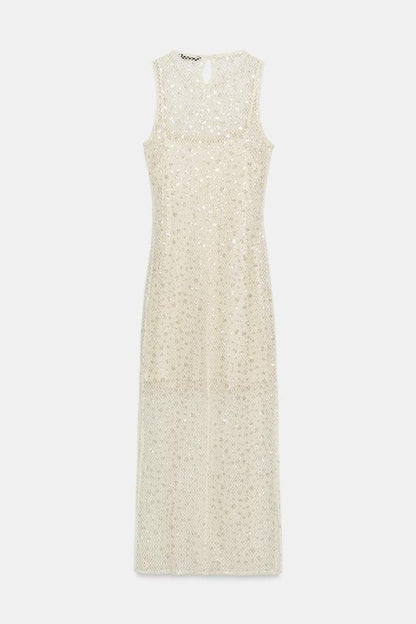 Robe midi à sequins