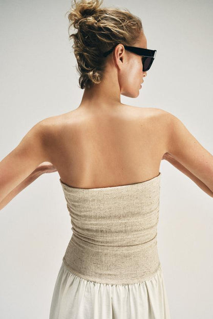 Robe contrastée décolleté droit