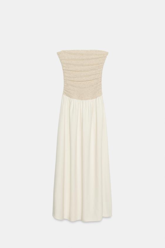 Robe contrastée décolleté droit