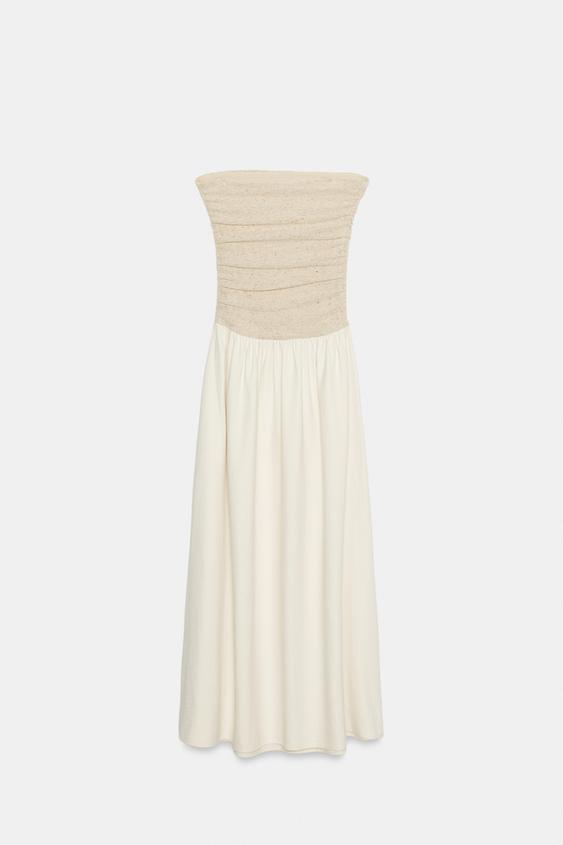 Robe contrastée décolleté droit