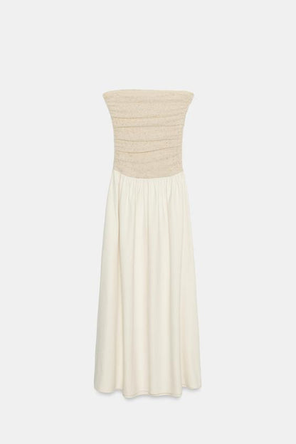 Robe contrastée décolleté droit