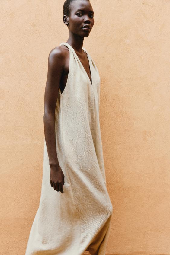 Robe midi texturée à volume