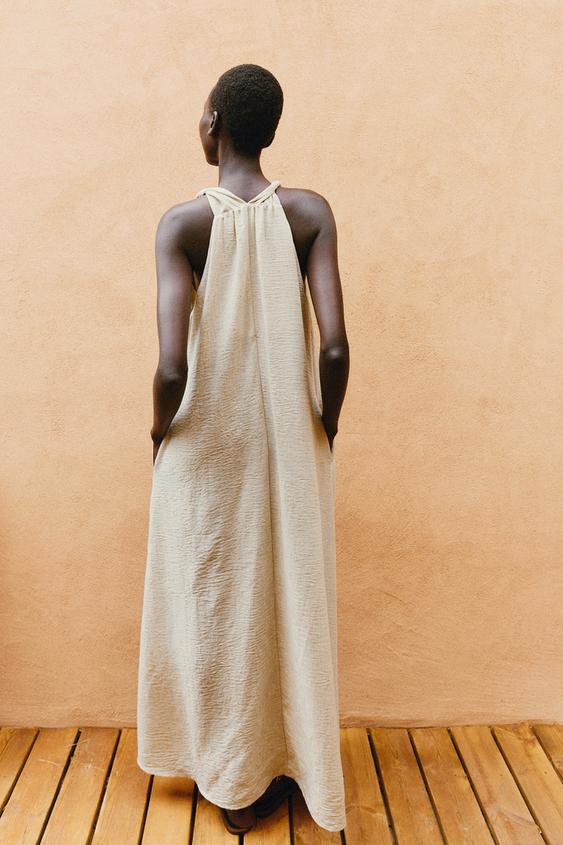 Robe midi texturée à volume