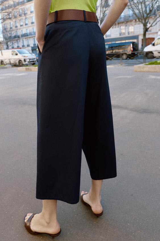 Pantalon-culotte avec ceinture