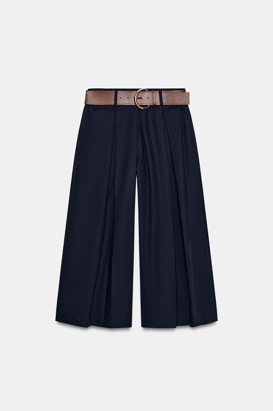Pantalon-culotte avec ceinture