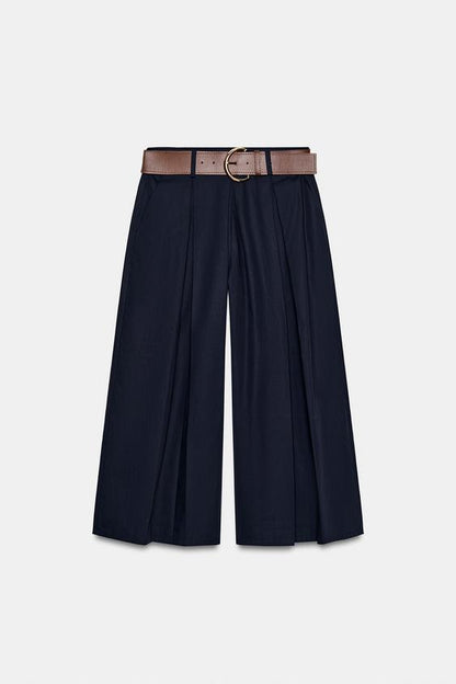 Pantalon-culotte avec ceinture