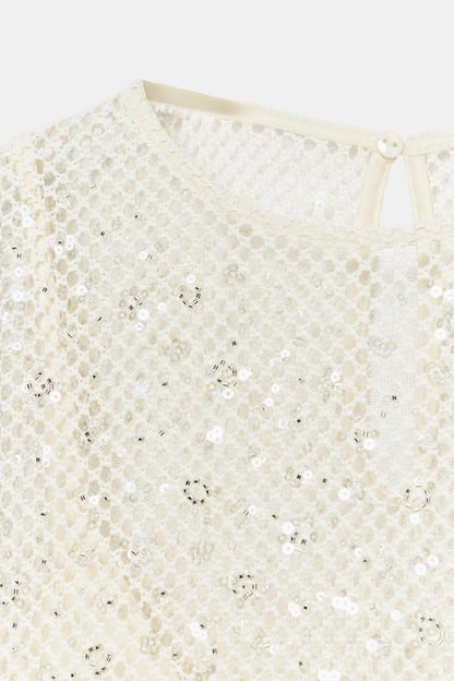 Top rouge à sequins