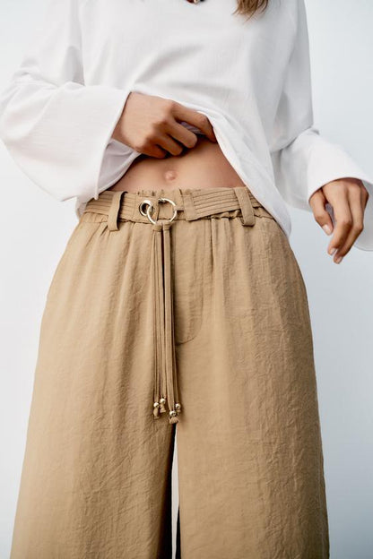 Pantalon droit avec ceinture