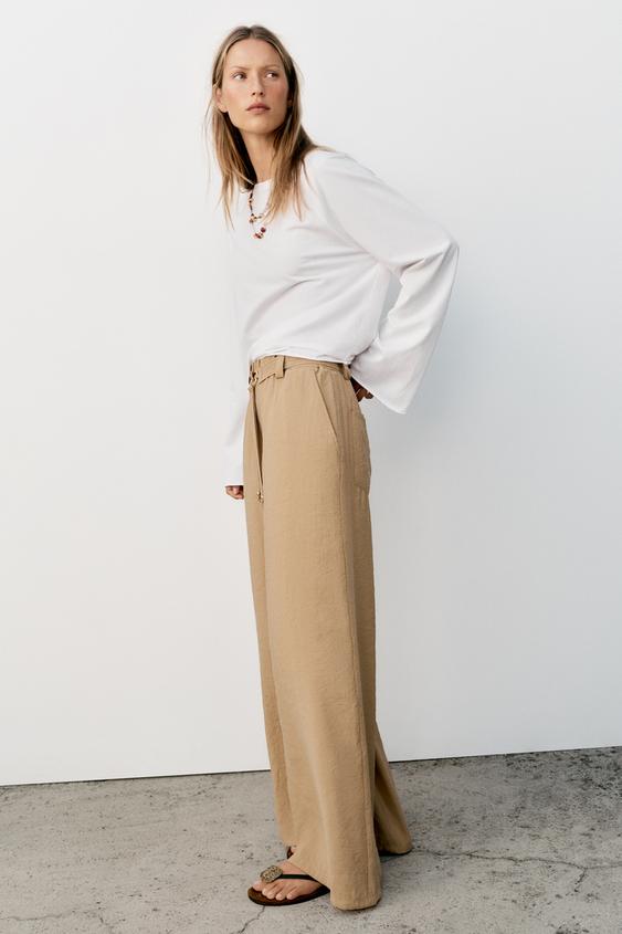 Pantalon droit avec ceinture