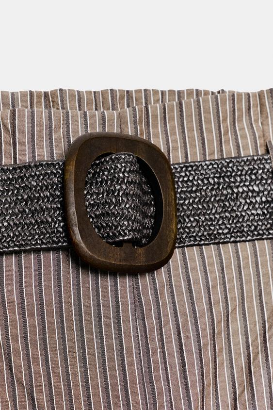 Pantalon à rayures avec ceinture