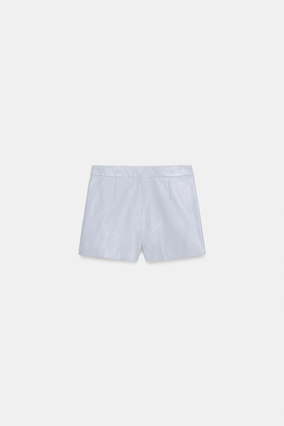 Jupe-culotte croisée effet cuir
