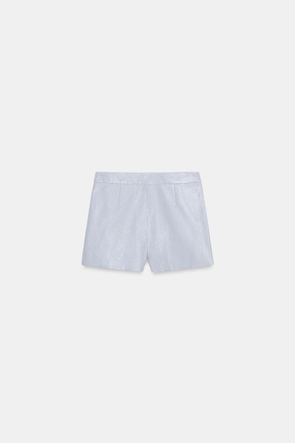 Jupe-culotte croisée effet cuir