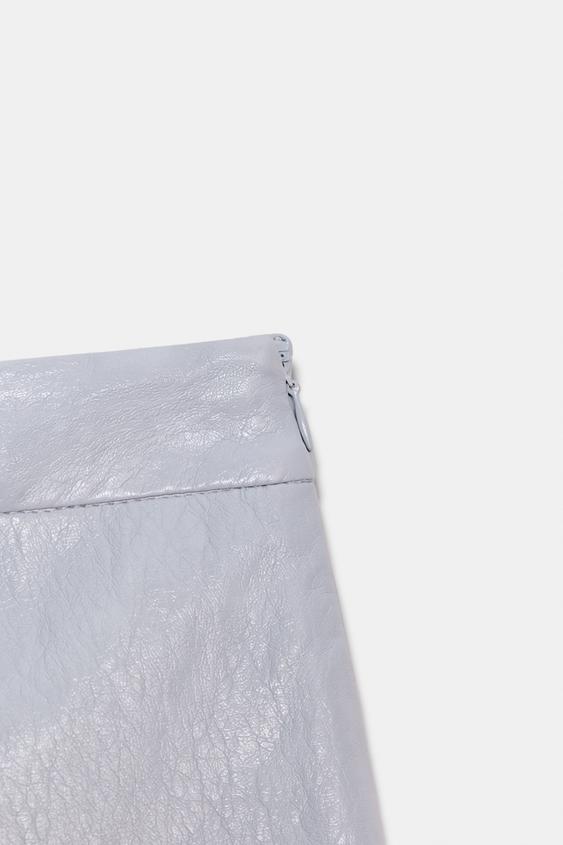 Jupe-culotte croisée effet cuir