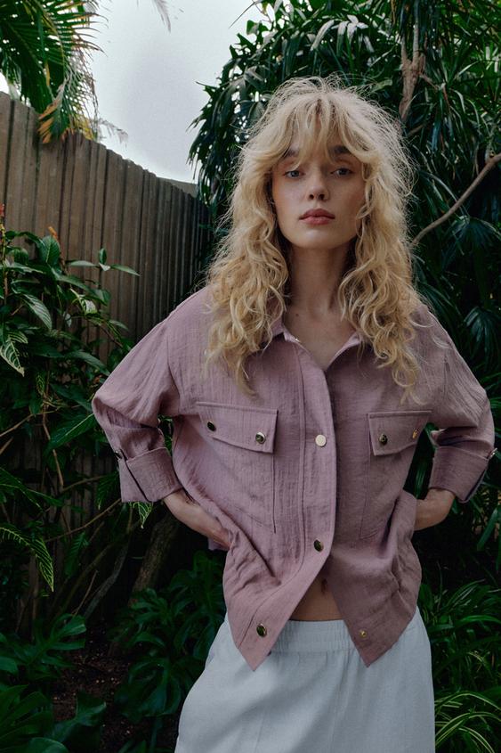 Veste courte à manches retroussées