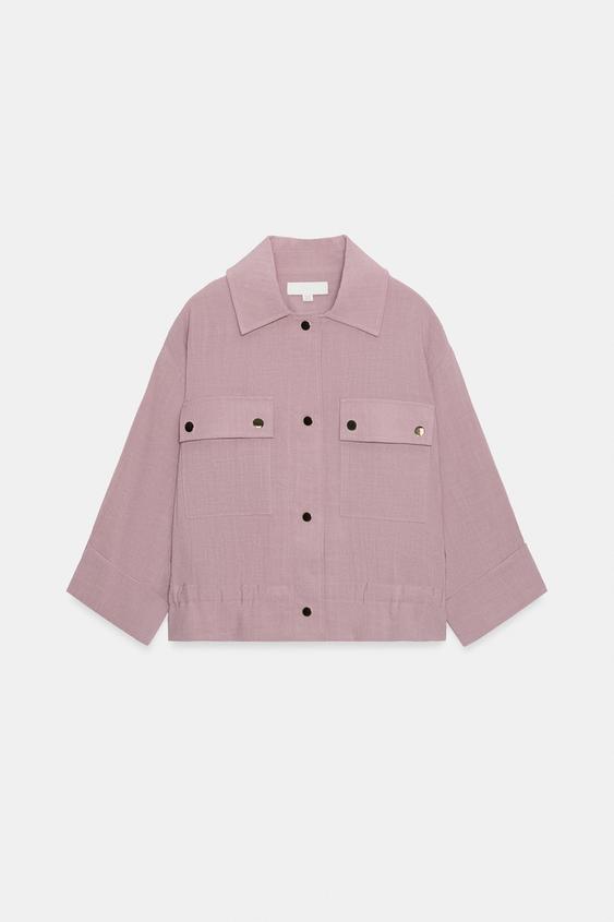 Veste courte à manches retroussées